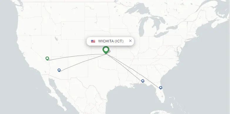 Direct Allegiant flights from Wichita Eisenhower National Airport, Wichita