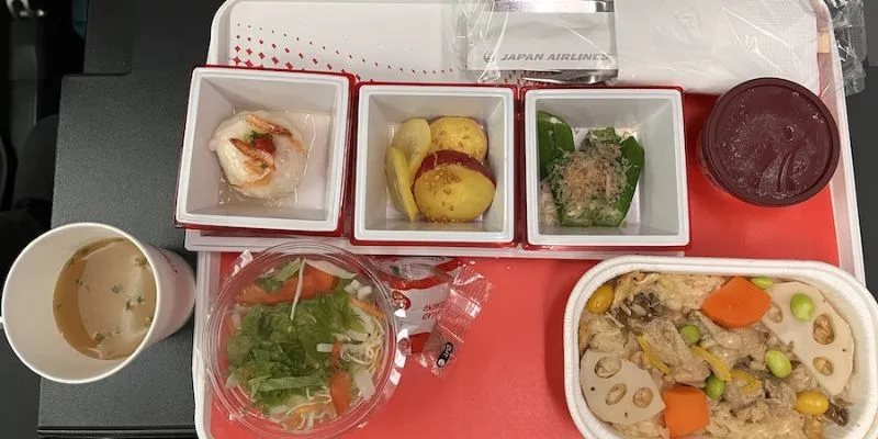 Dining Experience at Japan Airlines Premium Economy